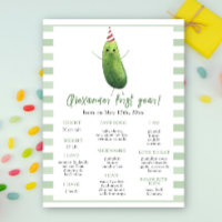 Cucumber First Birthday Milestone Birthday