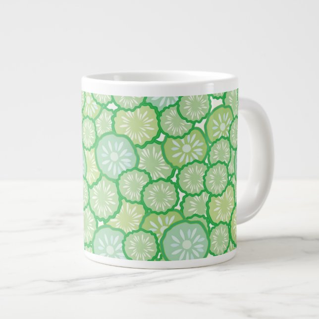 Cucumber funny pattern large coffee mug (Front Right)