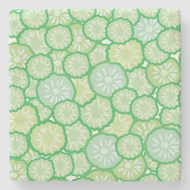 Cucumber funny pattern stone coaster (Front)