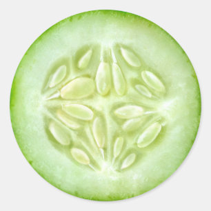 Cucumber macro classic round sticker