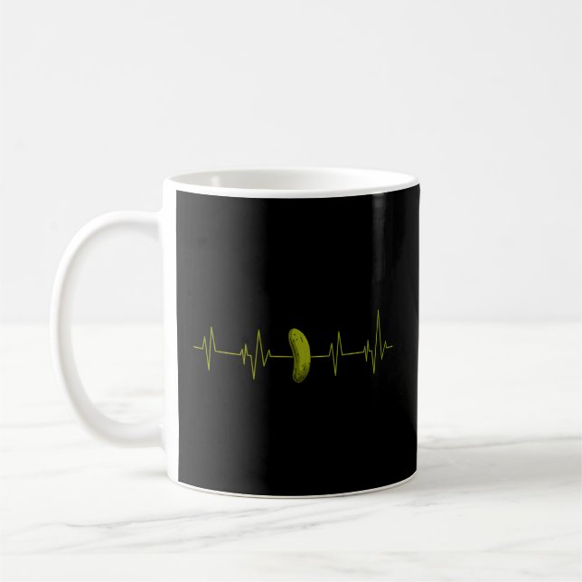 Cucumber Pickle Heartbeat Coffee Mug (Left)