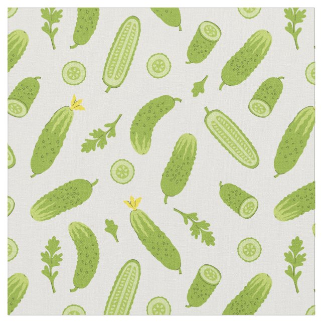 cucumber pickle vegetable vegan vegetarian fabric (Close Up)