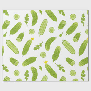 cucumber pickle vegetable vegan vegetarian wrapping paper