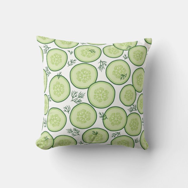 Cucumber Salad Throw Pillow (Front)