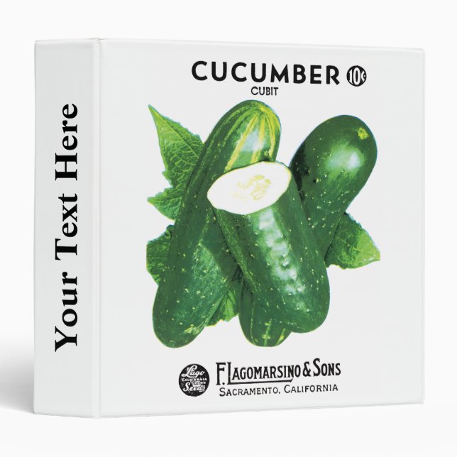 Cucumber Seed Packet Label Binder (Front/Spine)