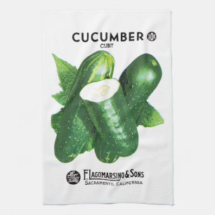 Cucumber Seed Packet Label Kitchen Towel