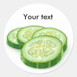 Cucumber slices classic round sticker