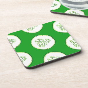 Cucumber slices pattern coaster