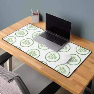 Cucumber slices pattern desk mat