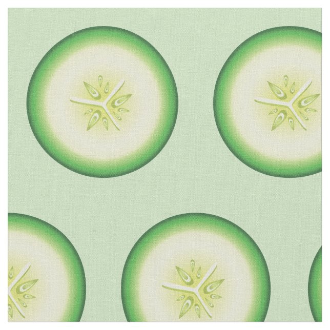 Cucumber Slices Pattern Fabric (Close Up)