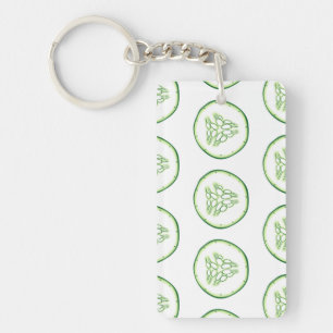 Cucumber slices pattern keychain