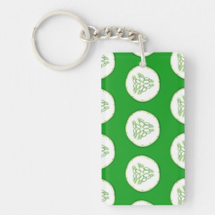 Cucumber slices pattern keychain
