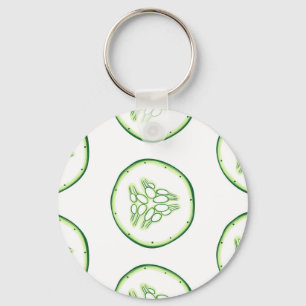 Cucumber slices pattern keychain
