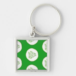 Cucumber slices pattern keychain