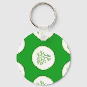 Cucumber slices pattern keychain