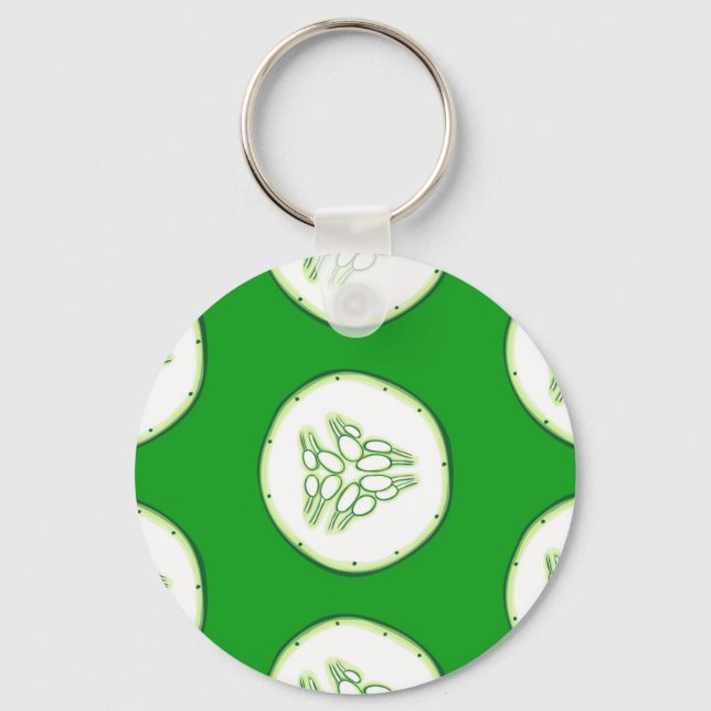 Cucumber slices pattern keychain (Front)