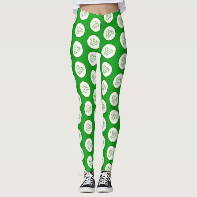 Cucumber slices pattern leggings (Front)