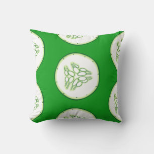 Cucumber slices pattern throw pillow