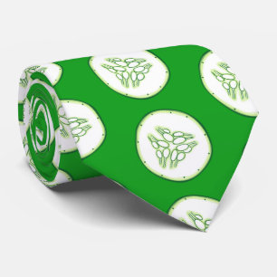 Cucumber slices pattern tie