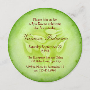 Cucumber Spa Bridal Shower Invitation