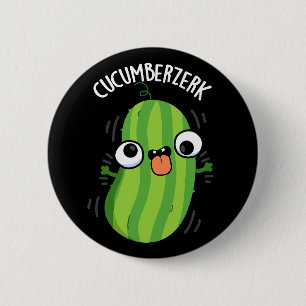 Cucumberzerk Funny Berzerk Cucumber Pun Dark BG 2 Inch Round Button