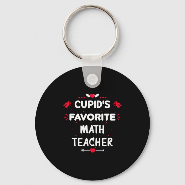 Cud S Favorite Math Teacher Valentine S Day Man  Keychain (Front)