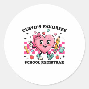 Cud’s Favorite School Registrar Valentines Funny C Classic Round Sticker