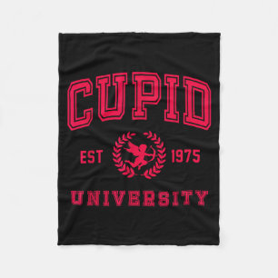 Cud University Cute Cherub Valentines Day Crest  Fleece Blanket