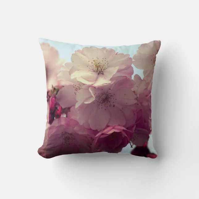 Cudde with cherry flowers — Photo Throw Pillow (Front)