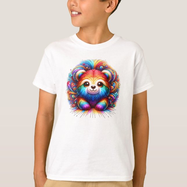 Cuddle Alert! Rainbow Bear For Little Dreamers  T-Shirt (Front)