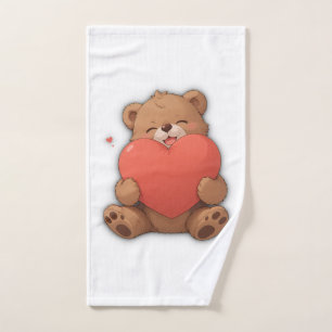 Cuddle bear hand towel