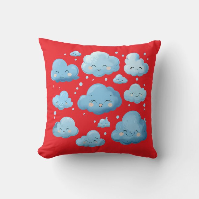 Cuddle Clouds Baby Bodysuit Throw Pillow (Front)