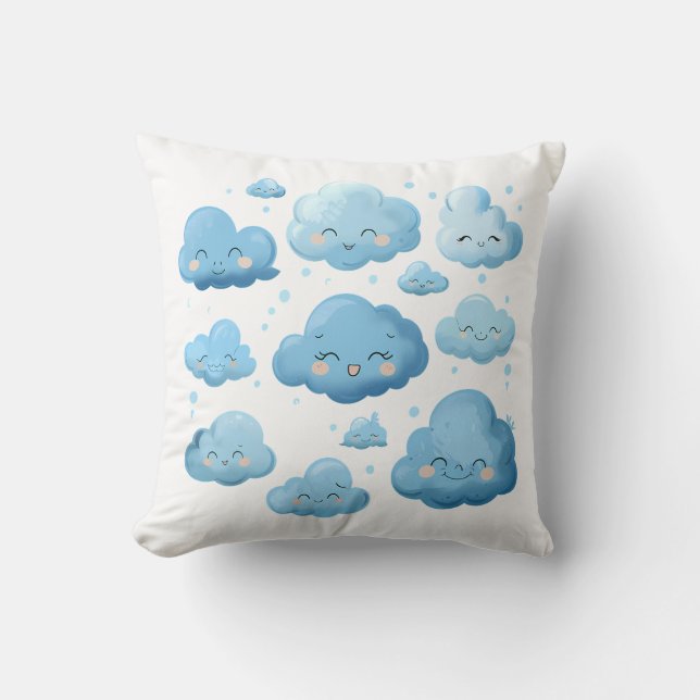 Cuddle Clouds Baby Bodysuit Throw Pillow (Front)