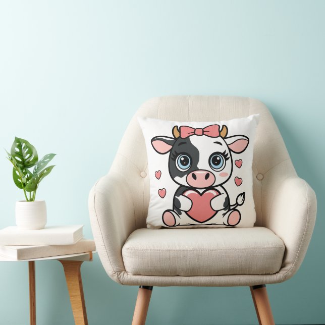 Cuddle Cow 16x16 Throw Pillow (Chair)