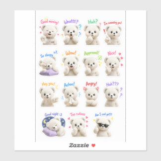 Cuddle Cub – Cute Teddy Mood Sticker Pack