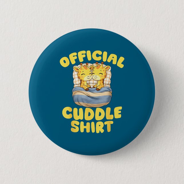 Cuddle Cute Giraffes Couple Valentine's Day  2 Inch Round Button (Front)