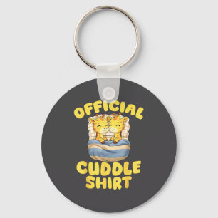 Cuddle Cute Giraffes Couple Valentine's Day  Keychain