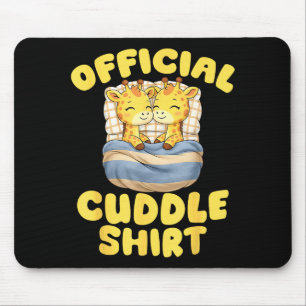Cuddle Cute Giraffes Couple Valentine's Day  Mouse Pad