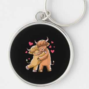 Cuddle Highland Cattle Scottish Cow Farmers Gift Keychain