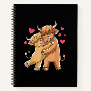 Cuddle Highland Cattle Scottish Cow Farmers Gift Notebook