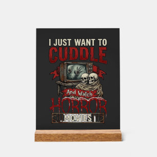 Cuddle Horror Movies Halloween Skulls Retro Tv Mon Acrylic Sign