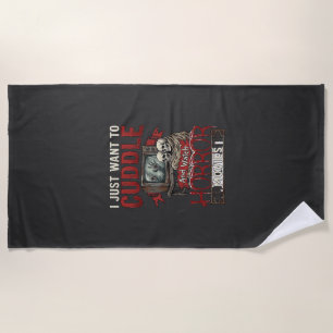 Cuddle Horror Movies Halloween Skulls Retro Tv Mon Beach Towel