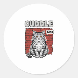 Cuddle King Vintage Cat Shirt Design_1 Classic Round Sticker