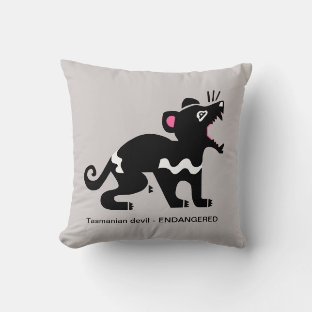 Cuddle me! - Tasmanian DEVIL- Wildlife warrior - Throw Pillow (Front)