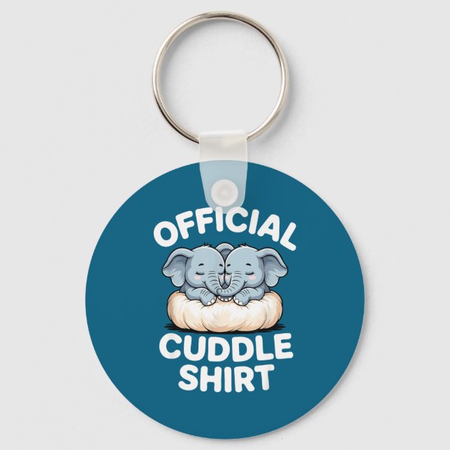 Cuddle Shirt Cute Baby Elephant Snuggle  Keychain (Front)