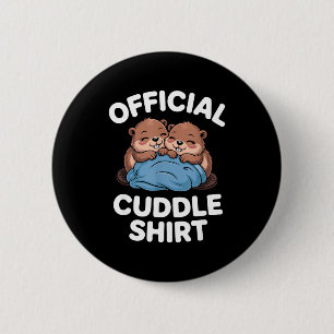 Cuddle Shirt Cute Beavers Snuggling  2 Inch Round Button