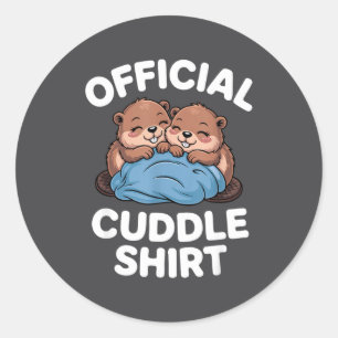 Cuddle Shirt Cute Beavers Snuggling  Classic Round Sticker