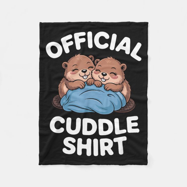 Cuddle Shirt Cute Beavers Snuggling  Fleece Blanket (Front)