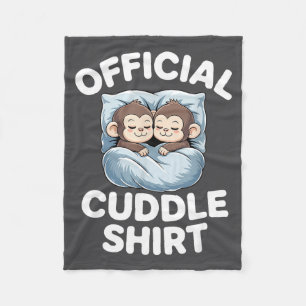 Cuddle Shirt Cute Sleepy Monkey Couple  Fleece Blanket