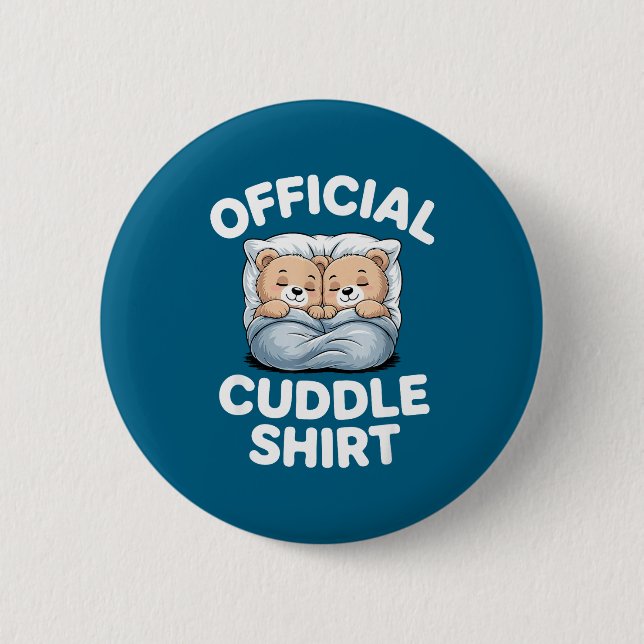 Cuddle Shirt Cute Teddy Bear Sleepwear  2 Inch Round Button (Front)